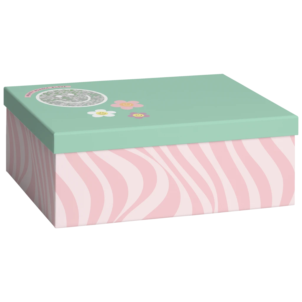Geschenkbox „Nea“ | 24×12×33 cm, rosa/mint