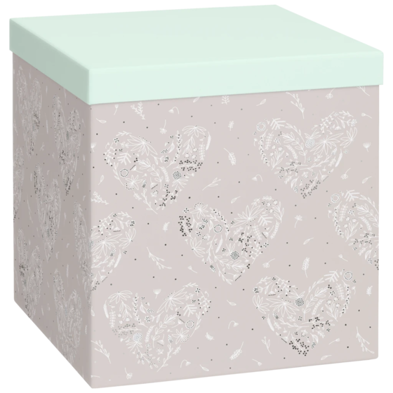 Geschenkbox „Eldana“ | 23×24×23 cm, 120 g/m², pearl/mintgrün