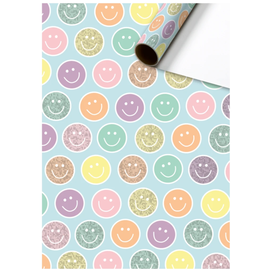 Geschenkpapier „Nea“ | 70 cm × 1,5 m, 76 g/m², hellblau/mehrfarbig, pastell