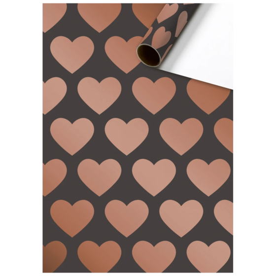 Geschenkpapier „Askja“ | 70 cm × 2 m, 80 g/m², kupfer/schwarz