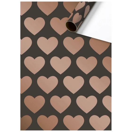 Gift Wrapping Paper “Askja” | 70 cm × 2 m, 80 gsm, copper/black