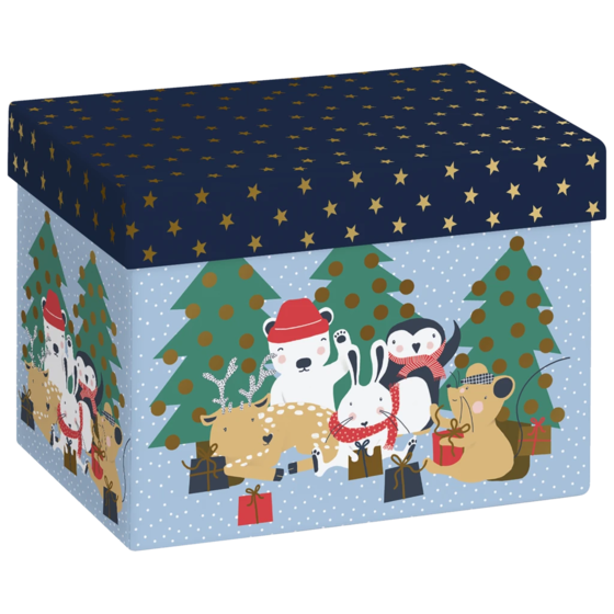 Boîte cadeau « Malik » | 12×12×16,5 cm, 120 g/m², bleu clair