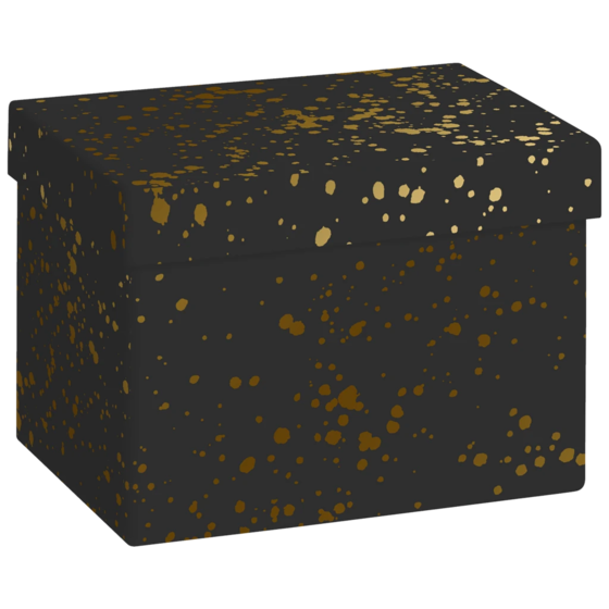 Boîte cadeau « moucheté » | 12×12×16,5 cm, 120 g/m², noir