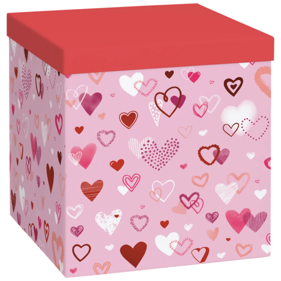 Gift Box “Amaia” | 23×24×23 cm, 120 gsm, rose/red