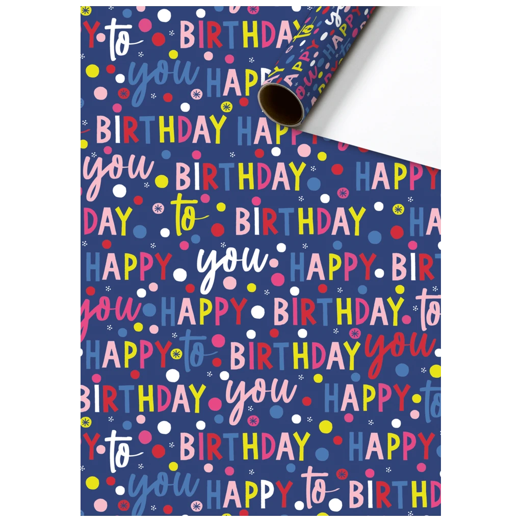 Gift Wrapping Paper “Benoni” | 70 cm × 2 m, 80 gsm, dark blue