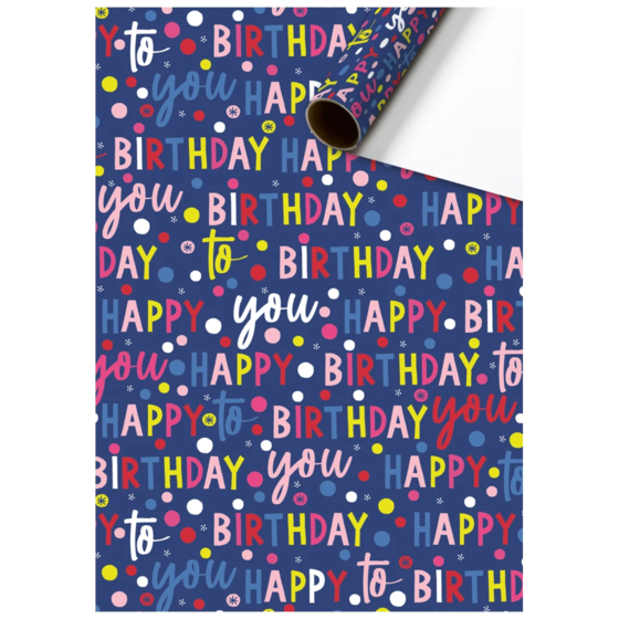 Gift Wrapping Paper “Benoni” | 70 cm × 2 m, 80 gsm, dark blue
