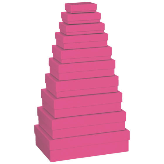 Geschenkboxen-Set One Colour | pink, 10 Größen
