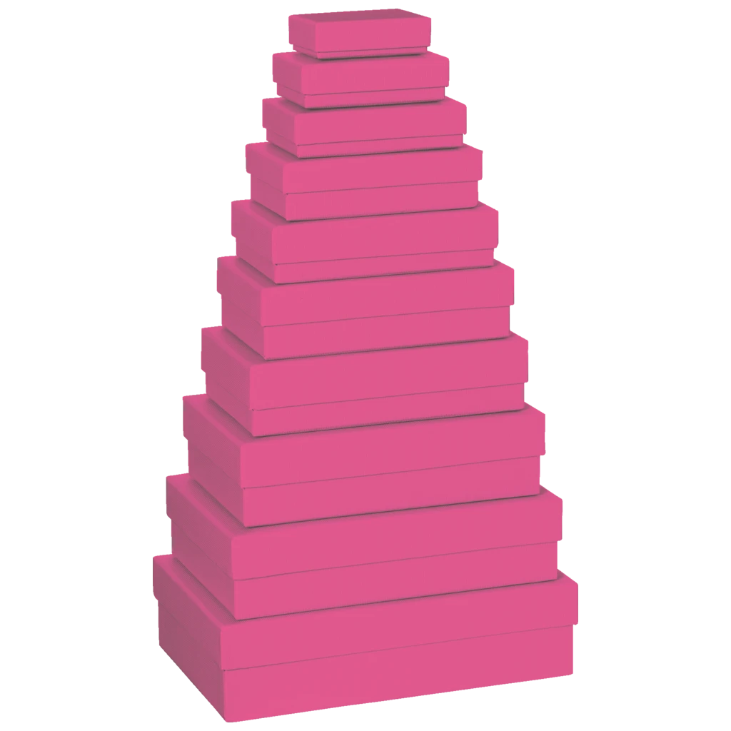 Geschenkboxen-Set One Colour | pink, 10 Größen