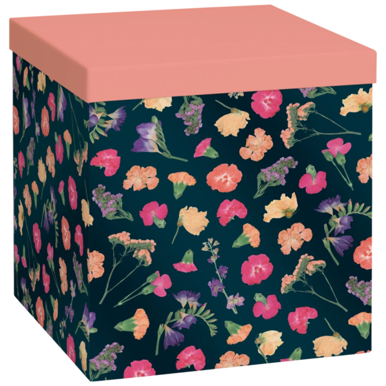 Geschenkbox „Maila“ | 23×24×23 cm, apricot/petrol