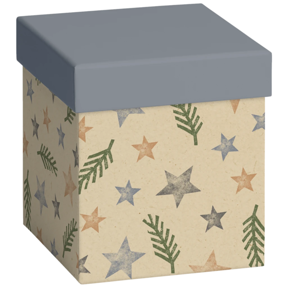 Geschenkbox „Naruto“ | 11×12×11 cm, blau/hellbraun
