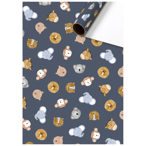 Gift Wrapping Paper “Buba” | 70 cm × 2 m, 70 gsm, violet blue