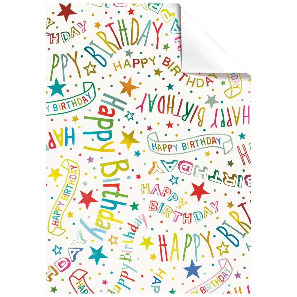 Papier cadeau « Alexandra » | 100×70 cm, 76 g/m², blanc/coloré
