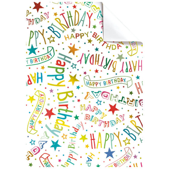 Geschenkpapier-Bogen „Alexandra“ | 100×70 cm, 76 g/m², weiß/mehrfarbig