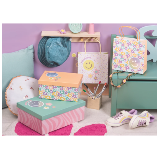 Geschenkbox „Nea“ | 24×12×33 cm, rosa/mint