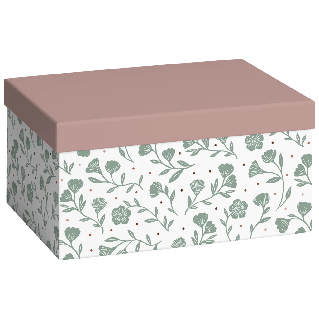 Geschenkbox „Olena“ | 16,5×12×24 cm, weiß/dunkelrosa