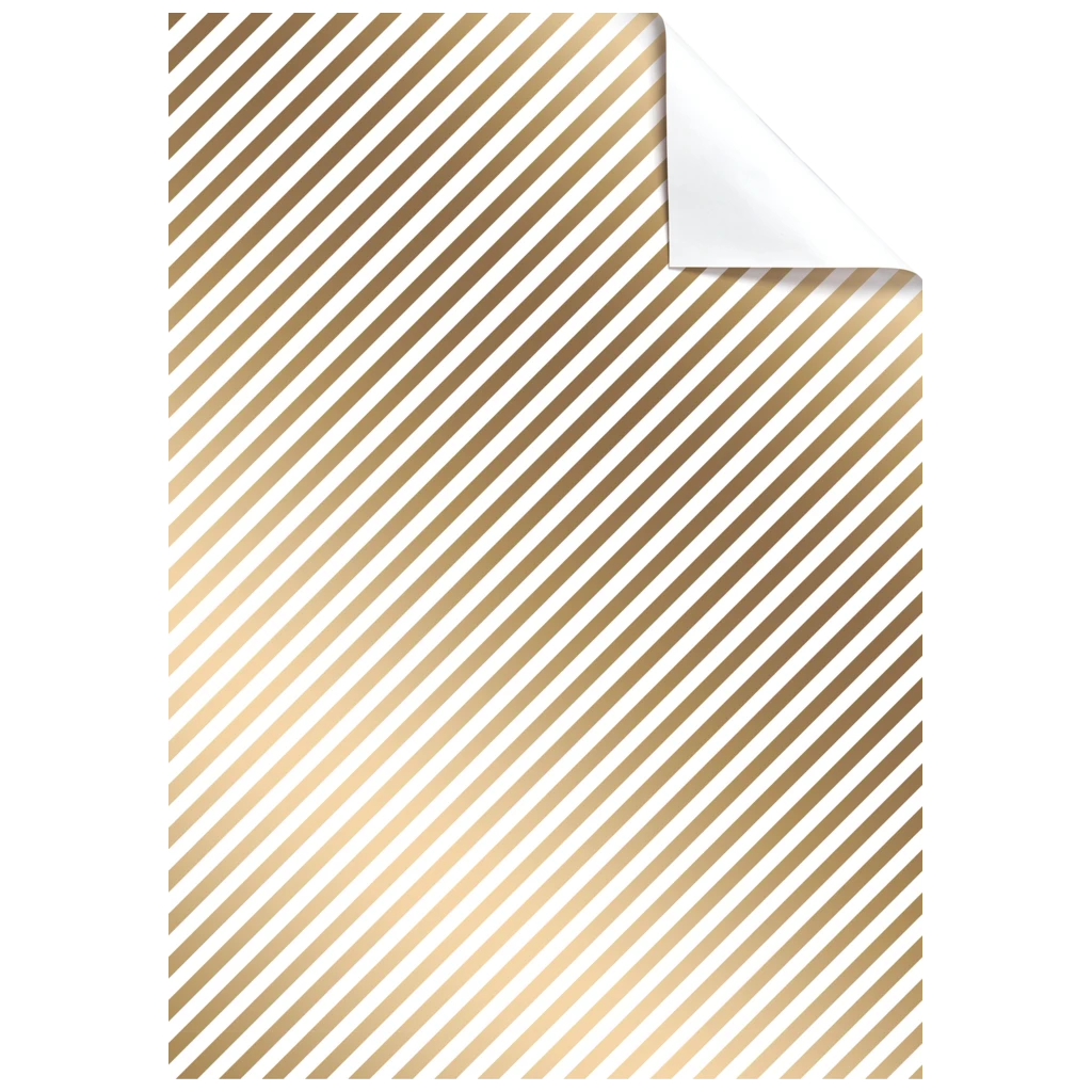 Geschenkpapier-Bogen „Stribe“ | 50×70 cm, 80 g/m², weiß/gold