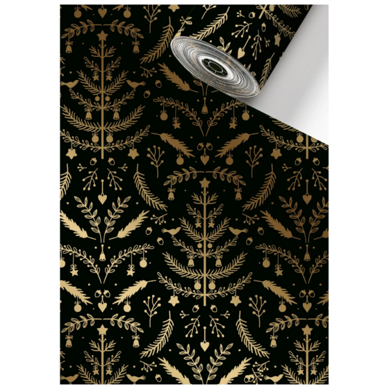Geschenkpapier Sécaré-Rolle | 50 cm × 100 m, 80 g/m², schwarz
