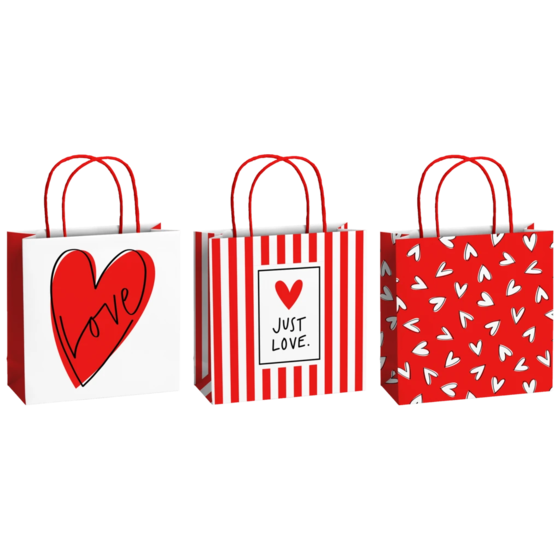Gift Bag Set “Riley” | 20×20×8 cm, 200 gsm, red, 3 piece(s)