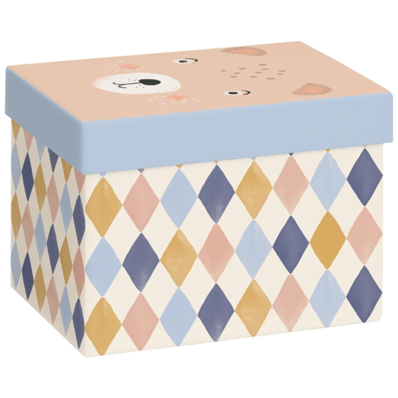 Geschenkbox „Buba“ | 12×12×16,5 cm, 120 g/m², mehrfarbig, pastell