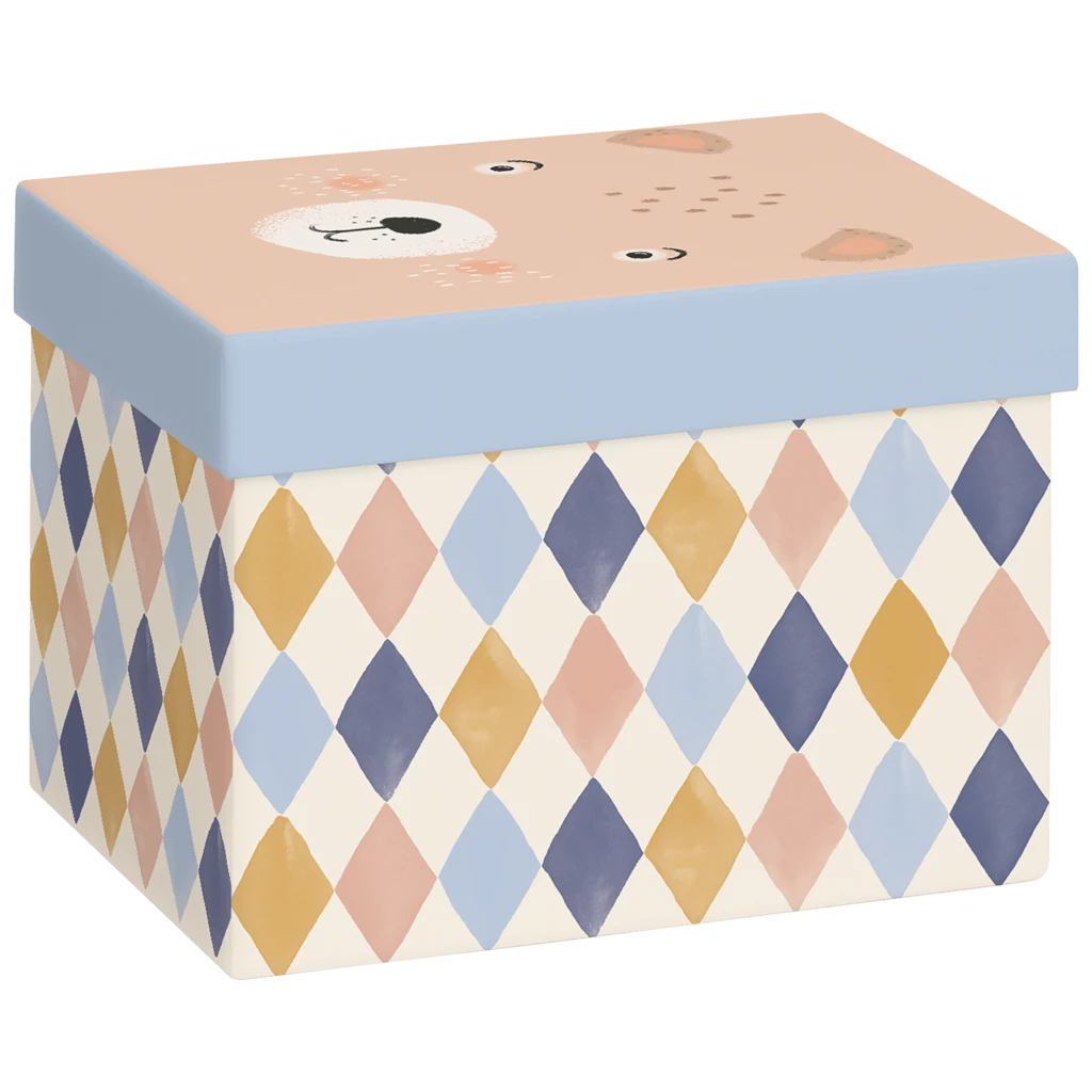Geschenkbox „Buba“ | 12×12×16,5 cm, 120 g/m², mehrfarbig, pastell