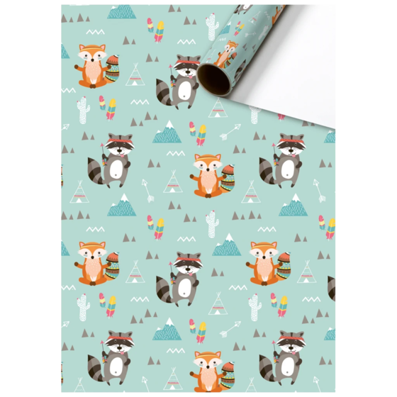 Papier cadeau « Matz » | 70 cm × 2 m, 80 g/m², mint