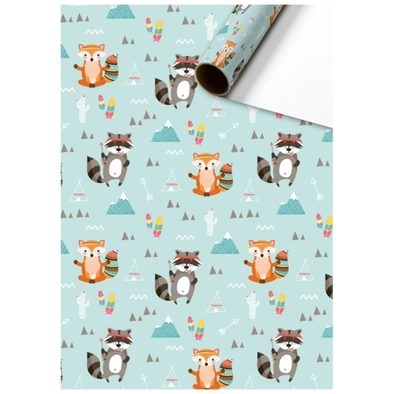 Geschenkpapier „Matz“ | 70 cm × 2 m, 80 g/m², mint