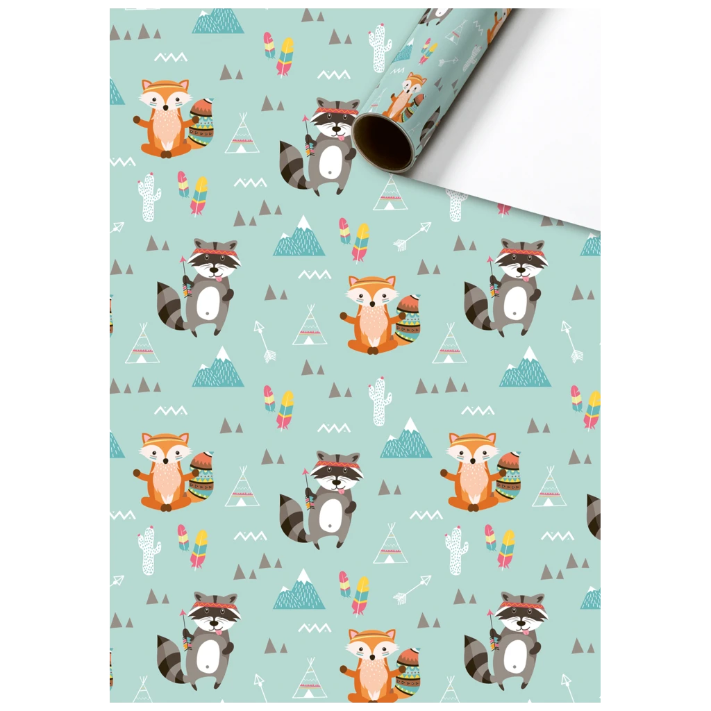 Gift Wrapping Paper “Matz” | 70 cm × 2 m, 80 gsm, mint