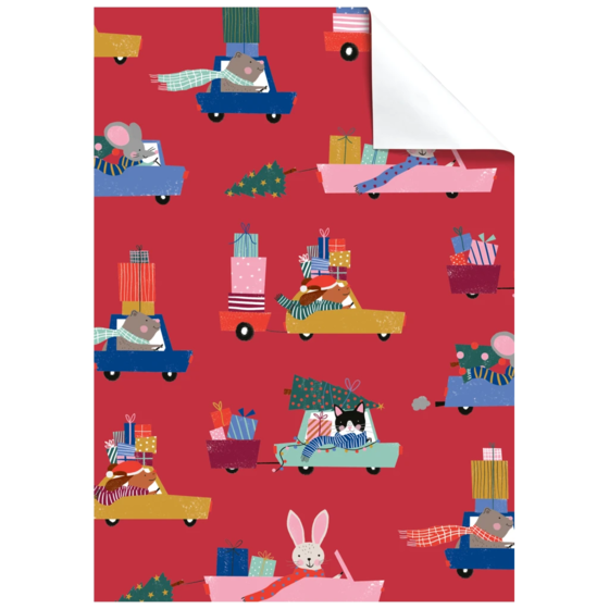 Geschenkpapier-Bogen | 100×70 cm, 80 g/m², rot
