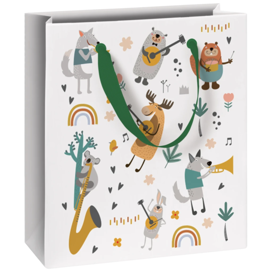 Gift Bag “Musicstars” | 18×21×8 cm, 180 gsm, white