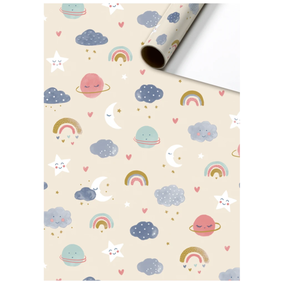 Gift Wrapping Paper “Hiroko” | 70 cm × 2 m, 80 gsm, beige