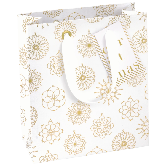 Geschenktasche „Jamila“ | 18×21×8 cm, 250 g/m², weiß