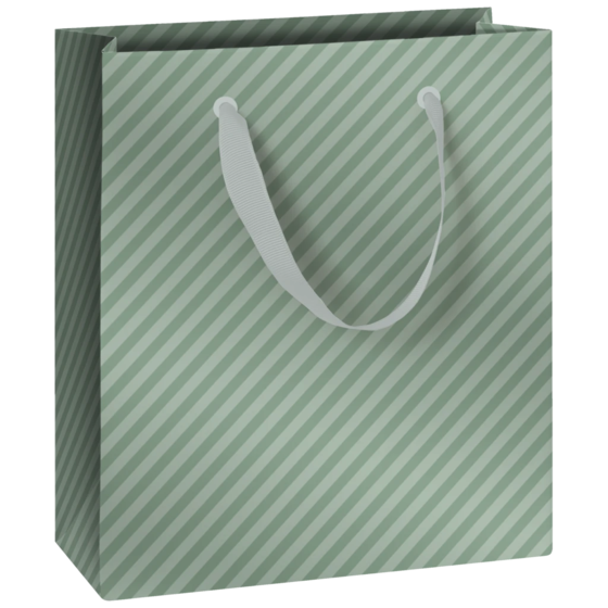 Geschenktasche „Stribe“ | 18×21×8 cm, 230 g/m², salbei