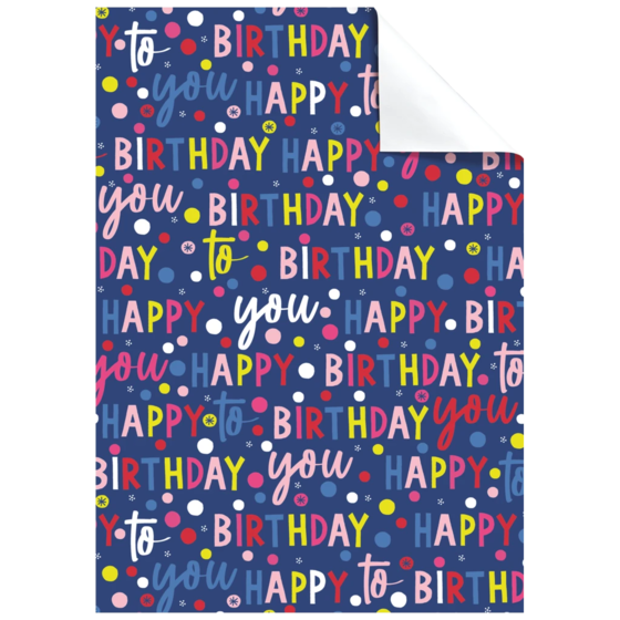 Gift Wrapping Paper Sheet “Benoni” | 100×70 cm, 80 gsm, dark blue
