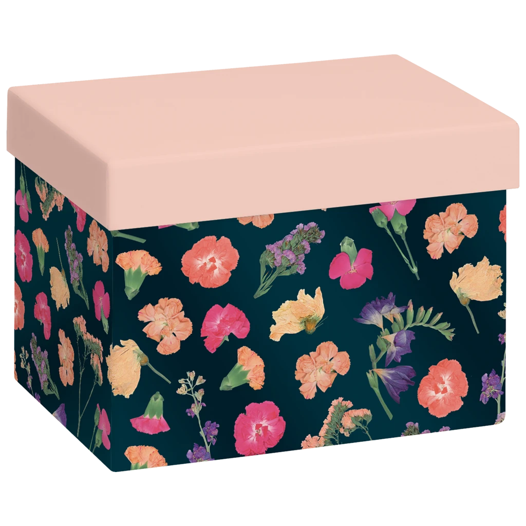 Geschenkbox „Maila“ | 12×12×16,5 cm, hellrosa/petrol