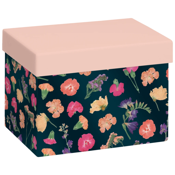 Geschenkbox „Maila“ | 12×12×16,5 cm, hellrosa/petrol