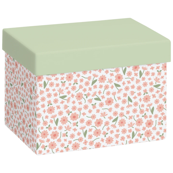 Geschenkbox „Samia“ | 12×12×16,5 cm, 120 g/m², weiß/hellgrün