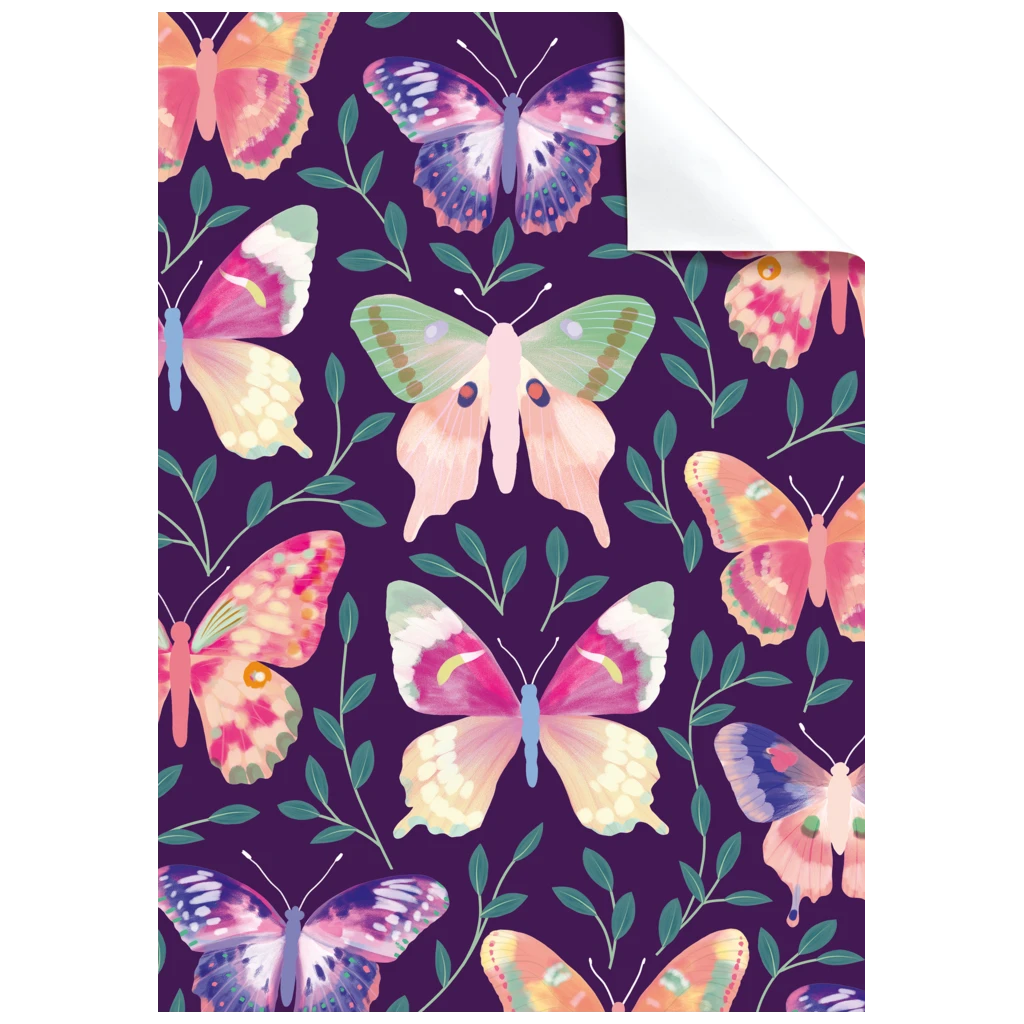 Gift Wrapping Paper Sheet “Louka” | 50×70 cm, 76 gsm, dark violet
