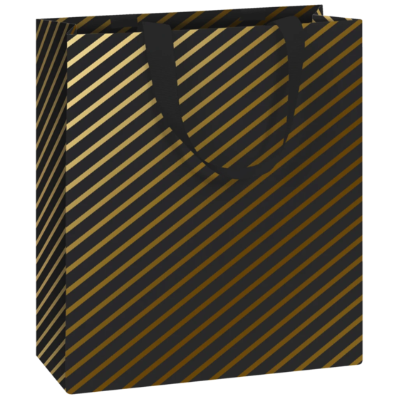 Geschenktasche „Stryge“ | 18×21×8 cm, 250 g/m², schwarz
