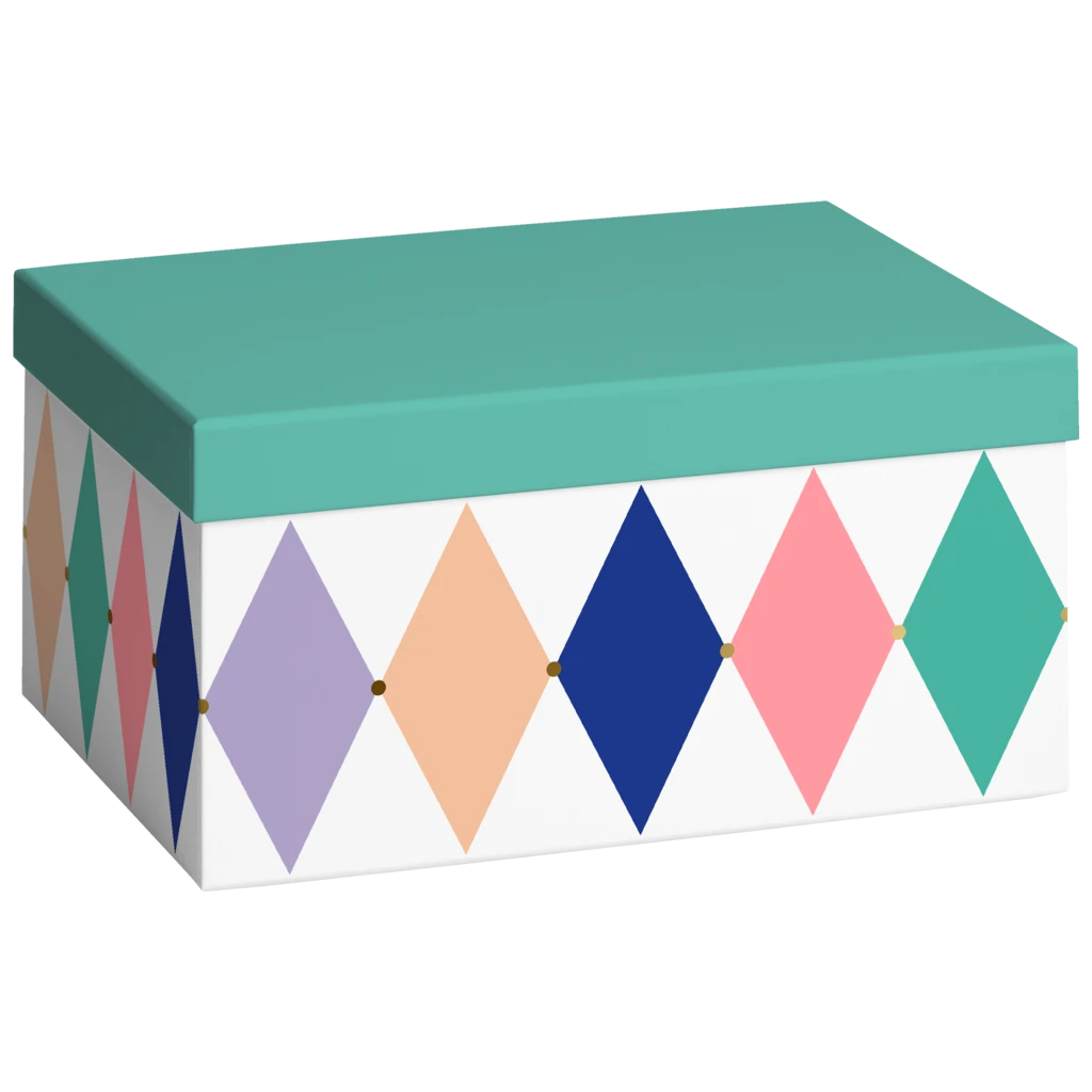 Geschenkbox „Giada“ | 16,5×12×24 cm, kobaltgrün/mehrfarbig