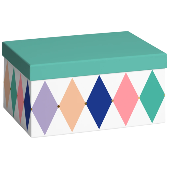 Geschenkbox „Giada“ | 16,5×12×24 cm, kobaltgrün/mehrfarbig