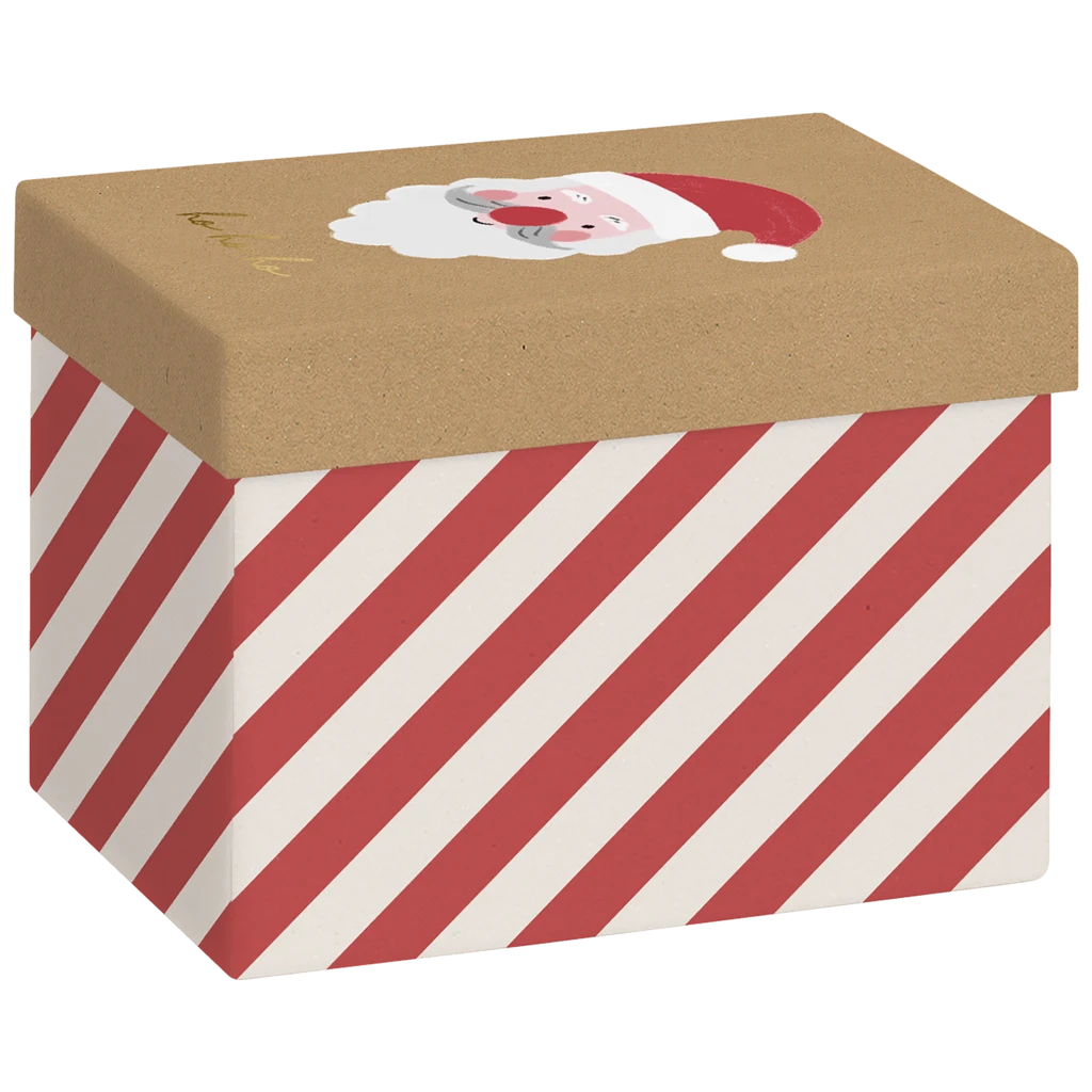 Geschenkbox | 12×12×16,5 cm, 120 g/m², rot/braun