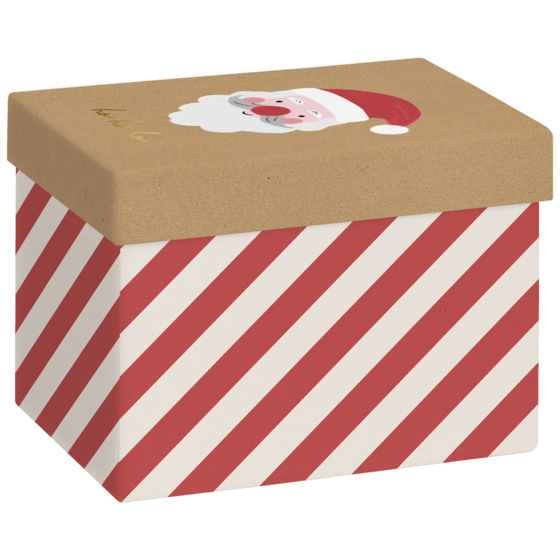 Boîte cadeau | 12×12×16,5 cm, 120 g/m², rouge/marron