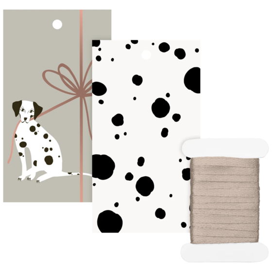 Geschenkanhänger-Set „Valentino“ | grau/gold