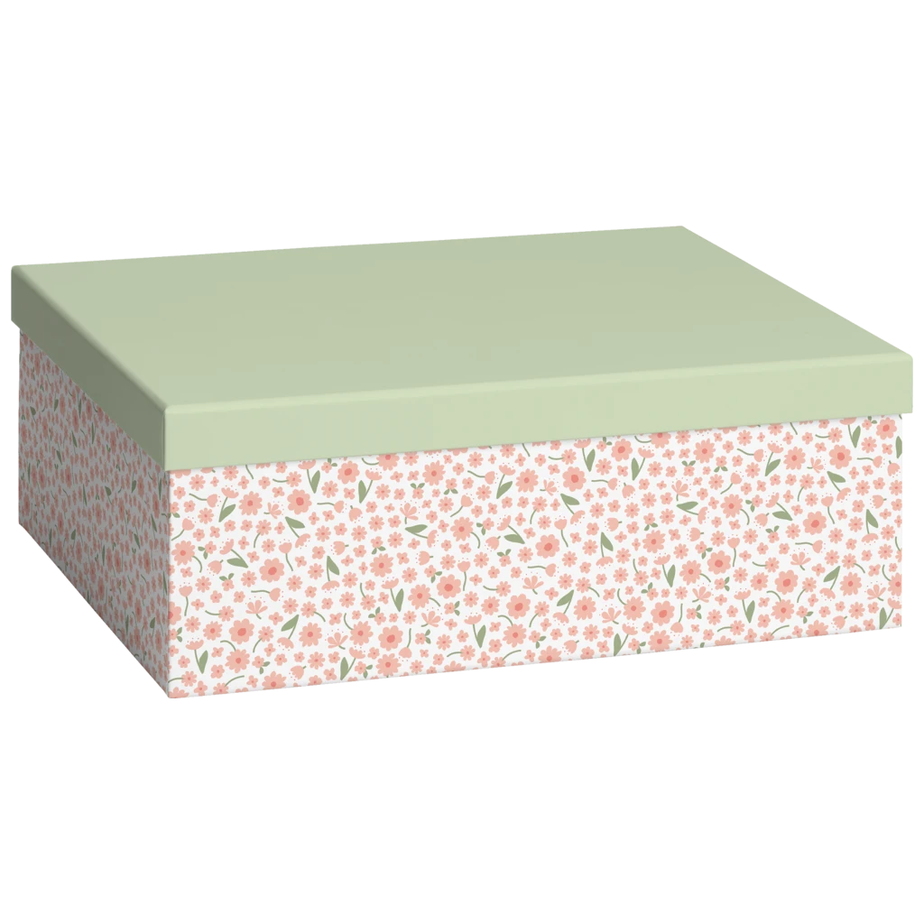 Geschenkbox „Samia“ | 24×12×33 cm, 120 g/m², weiß/hellgrün
