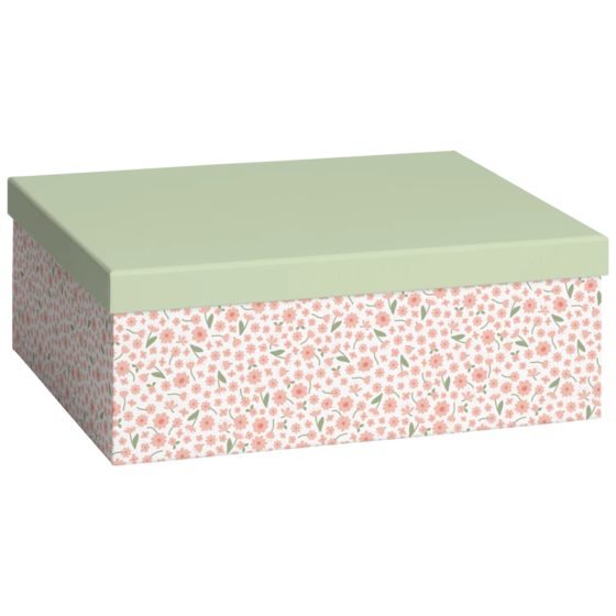 Geschenkbox „Samia“ | 24×12×33 cm, 120 g/m², weiß/hellgrün