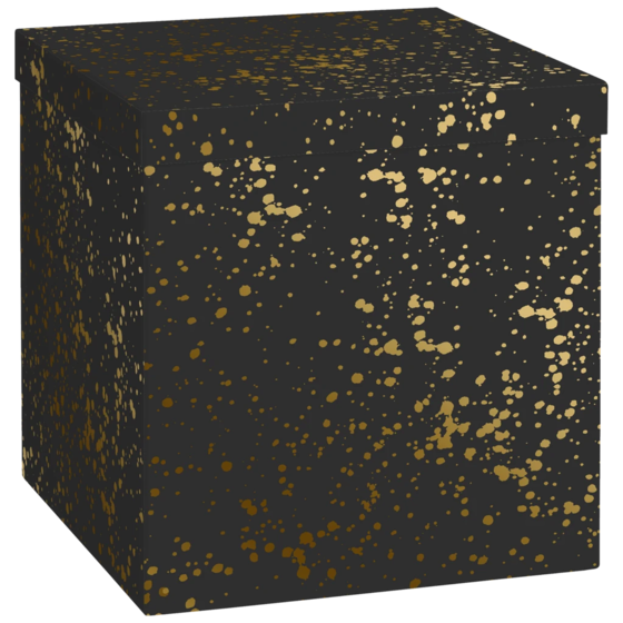 Boîte cadeau « moucheté » | 23×24×23 cm, 120 g/m², noir