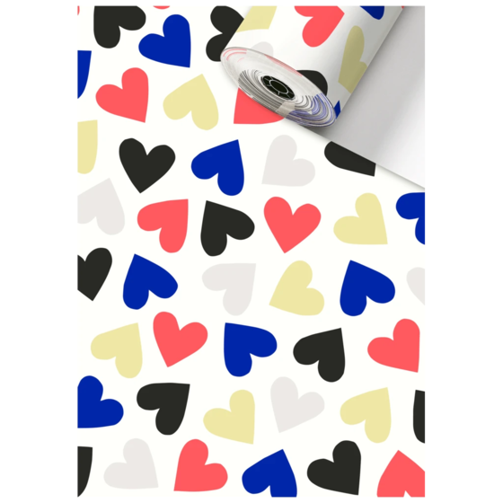 Geschenkpapier „Velia“ | 70 cm × 100 m, 76 g/m², weiß/mehrfarbig