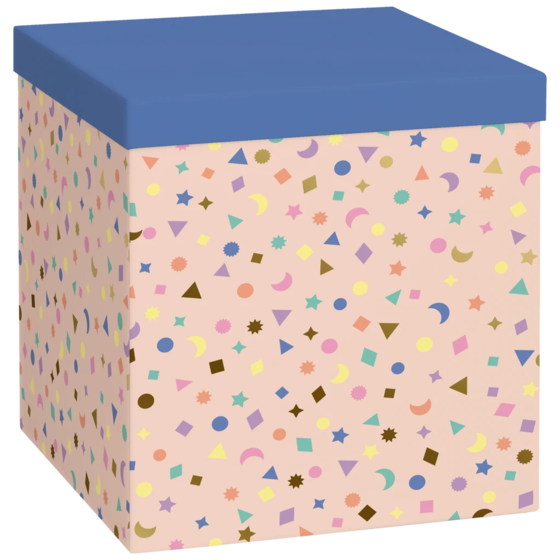 Geschenkbox „Naoki“ | 23×24×23 cm, 120 g/m², lachs/blau