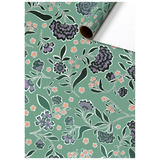 Papier cadeau « Mamoka » | 70 cm × 1,5 m, 76 g/m², jade