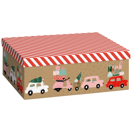 Boîtes cadeaux « Anette » | 24×12×33 cm, 120 g/m², rouge/marron clair